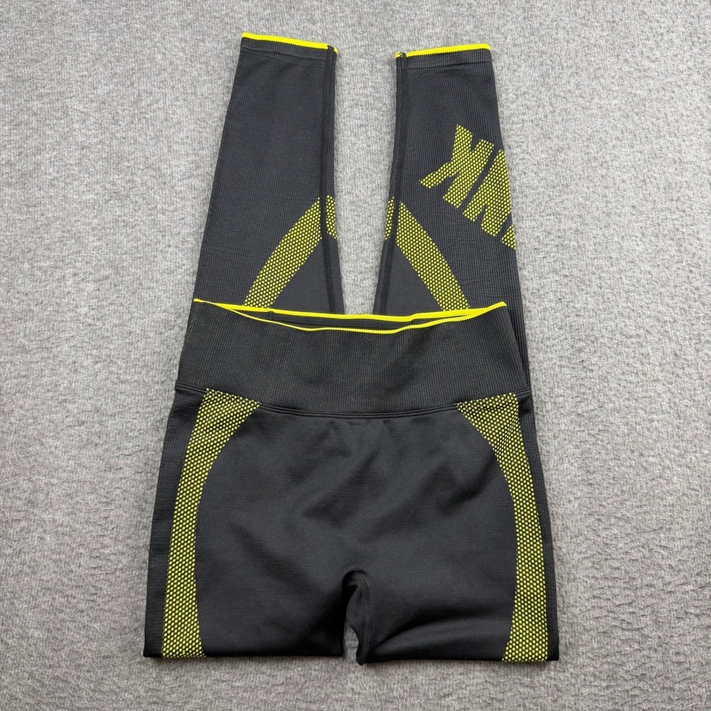 Pink Victoria's Secret Active Seamless Leggings Black Neon Yellow Small Graphic